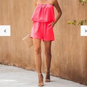 Vici Collection Bright Coral Romper